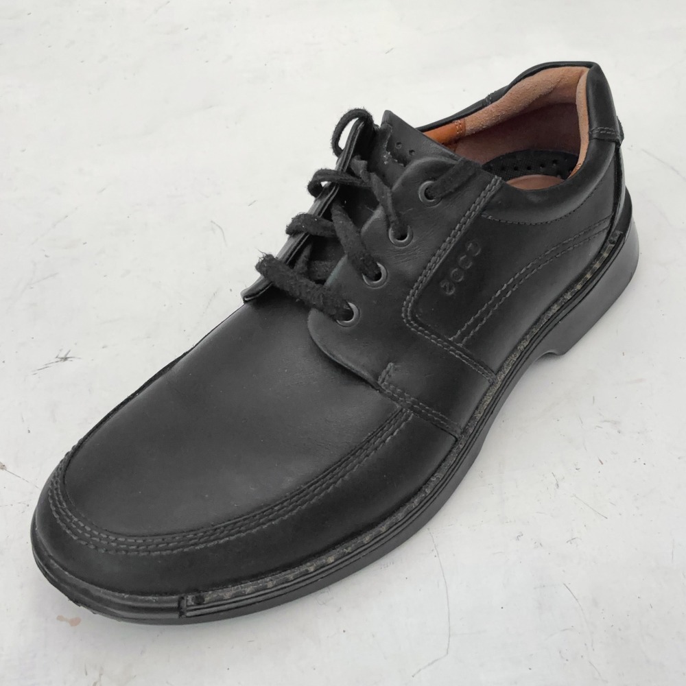 ECCO Black Fusion Moc Toe Oxford Shoes Mens 12 Leather Lace Up